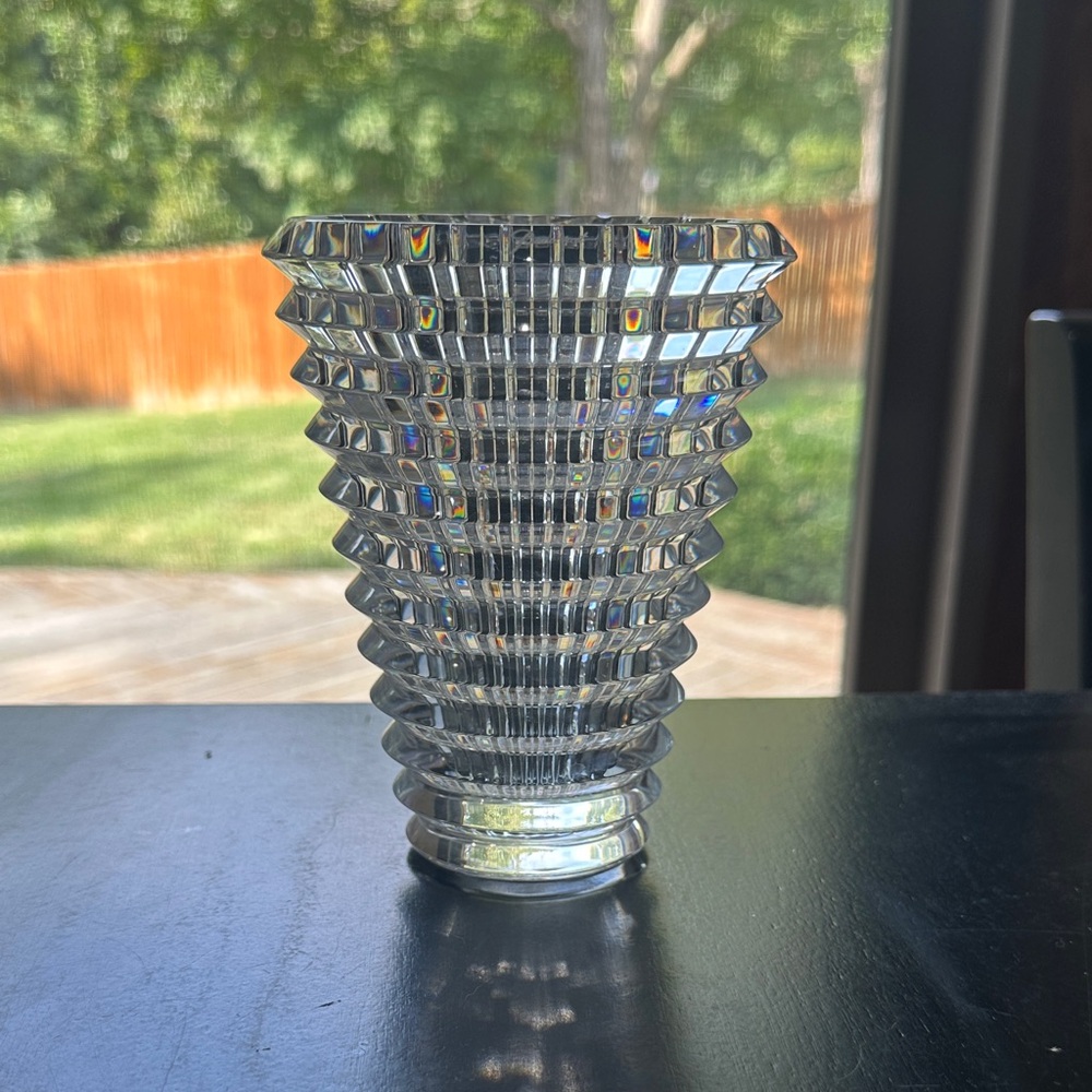 Baccarat Crystal Vase with Prism Design